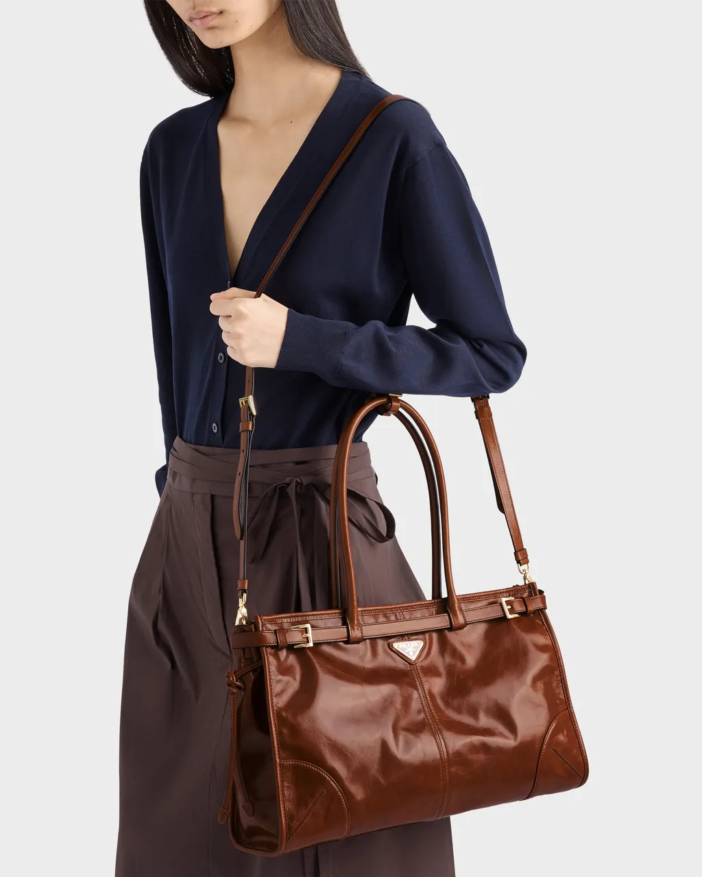 Prada Bonnie Large Leather Handbag
