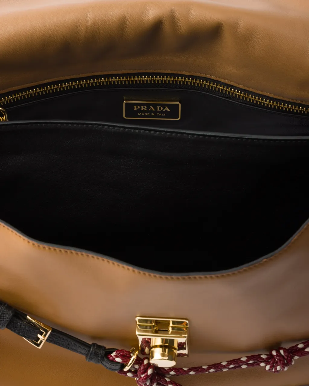 Prada Soft Sound Large Leather Shoulder Bag With Charms