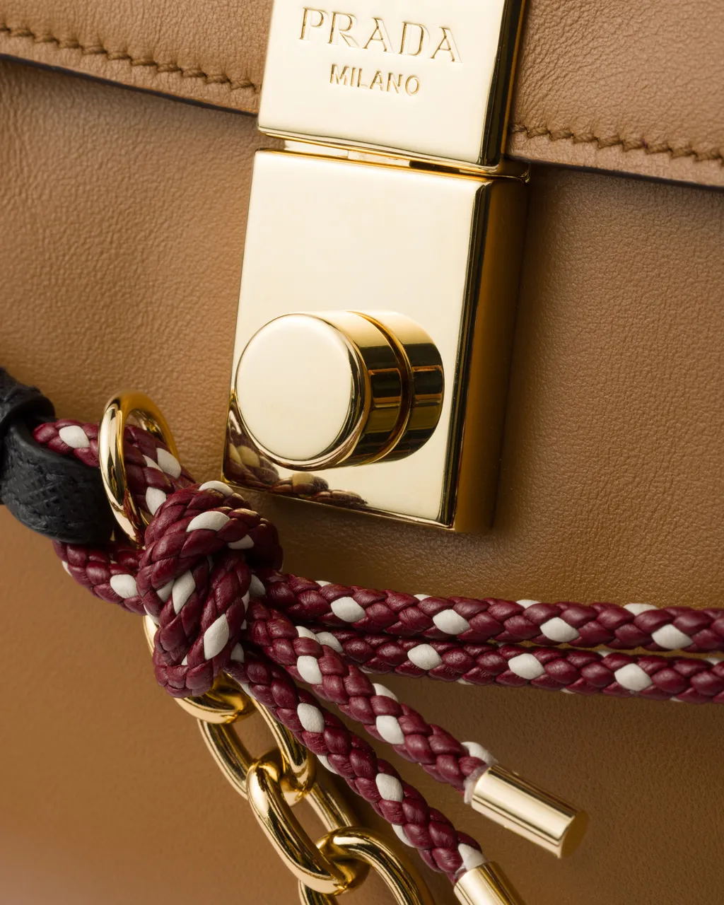Prada Soft Sound Large Leather Shoulder Bag With Charms