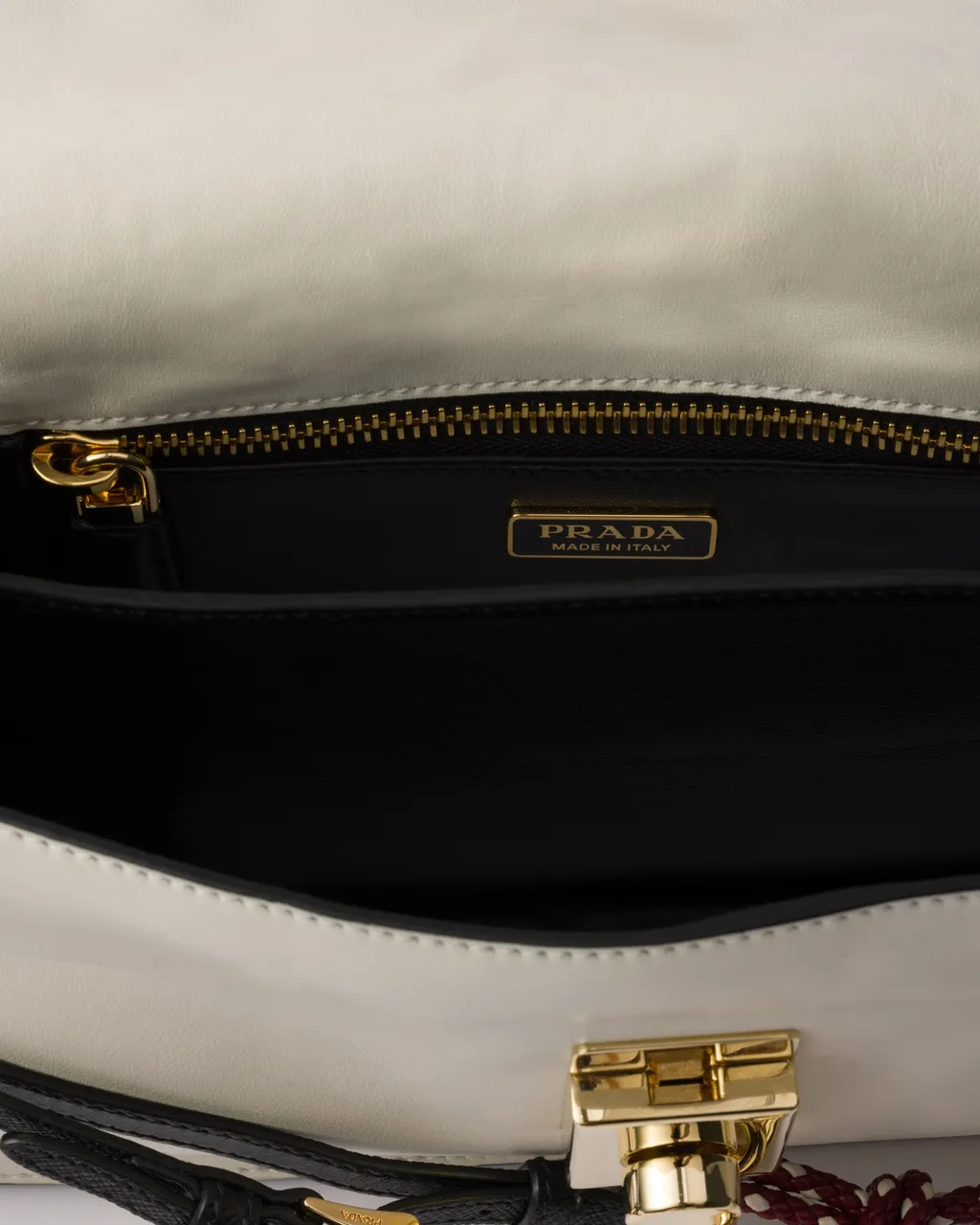Prada Soft Sound Small Leather Shoulder Bag With Charms