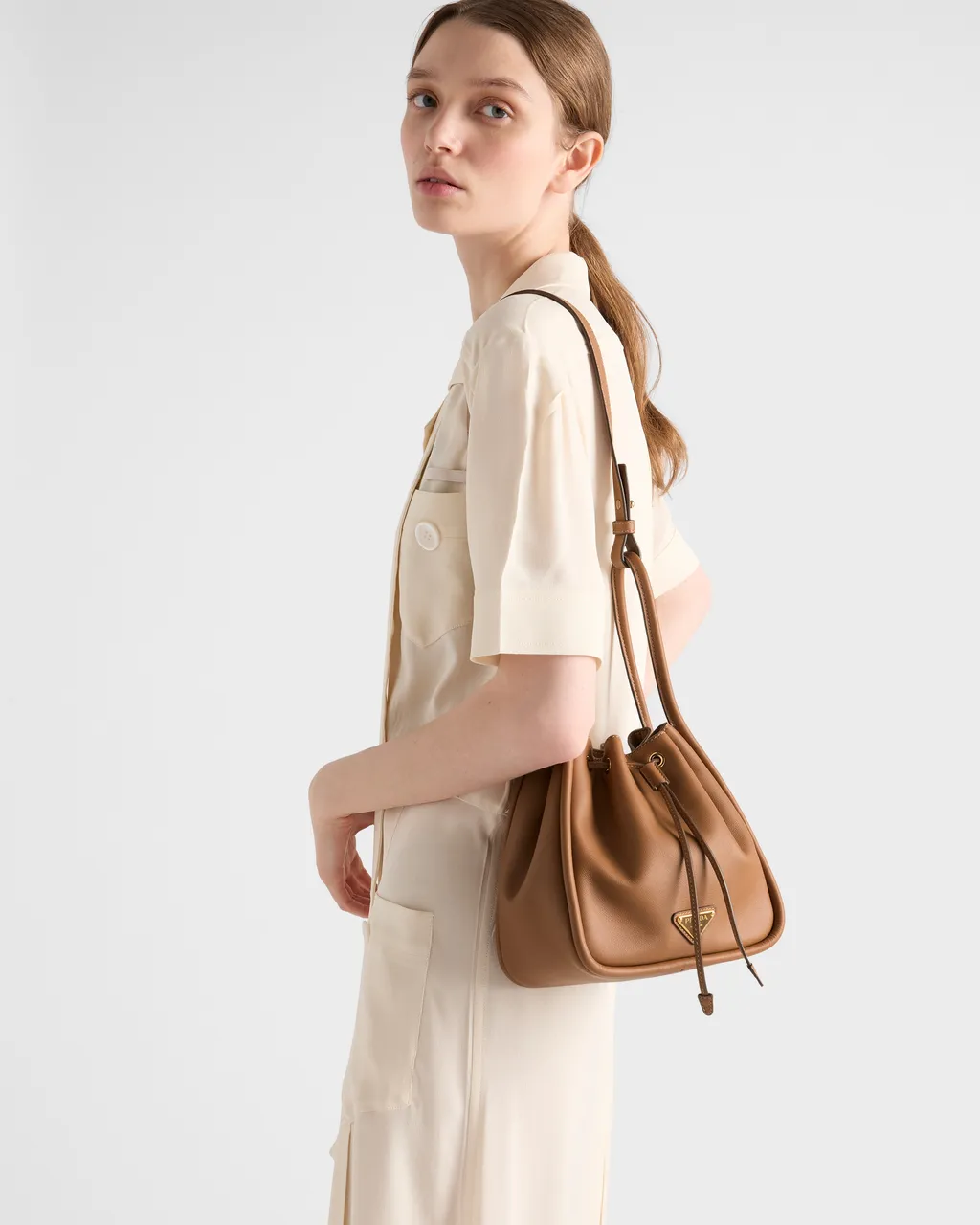 Prada Darling Leather Mini Bucket Bag