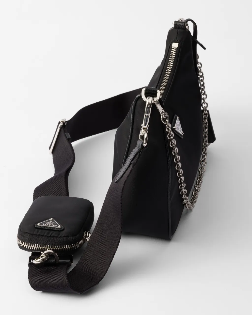 Prada Re-Edition 2005 Re-Nylon And Saffiano Leather Bag With Charm