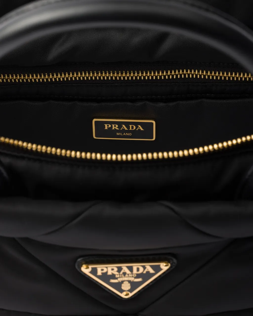 Medium Padded Re-Nylon And Leather Tote Bag