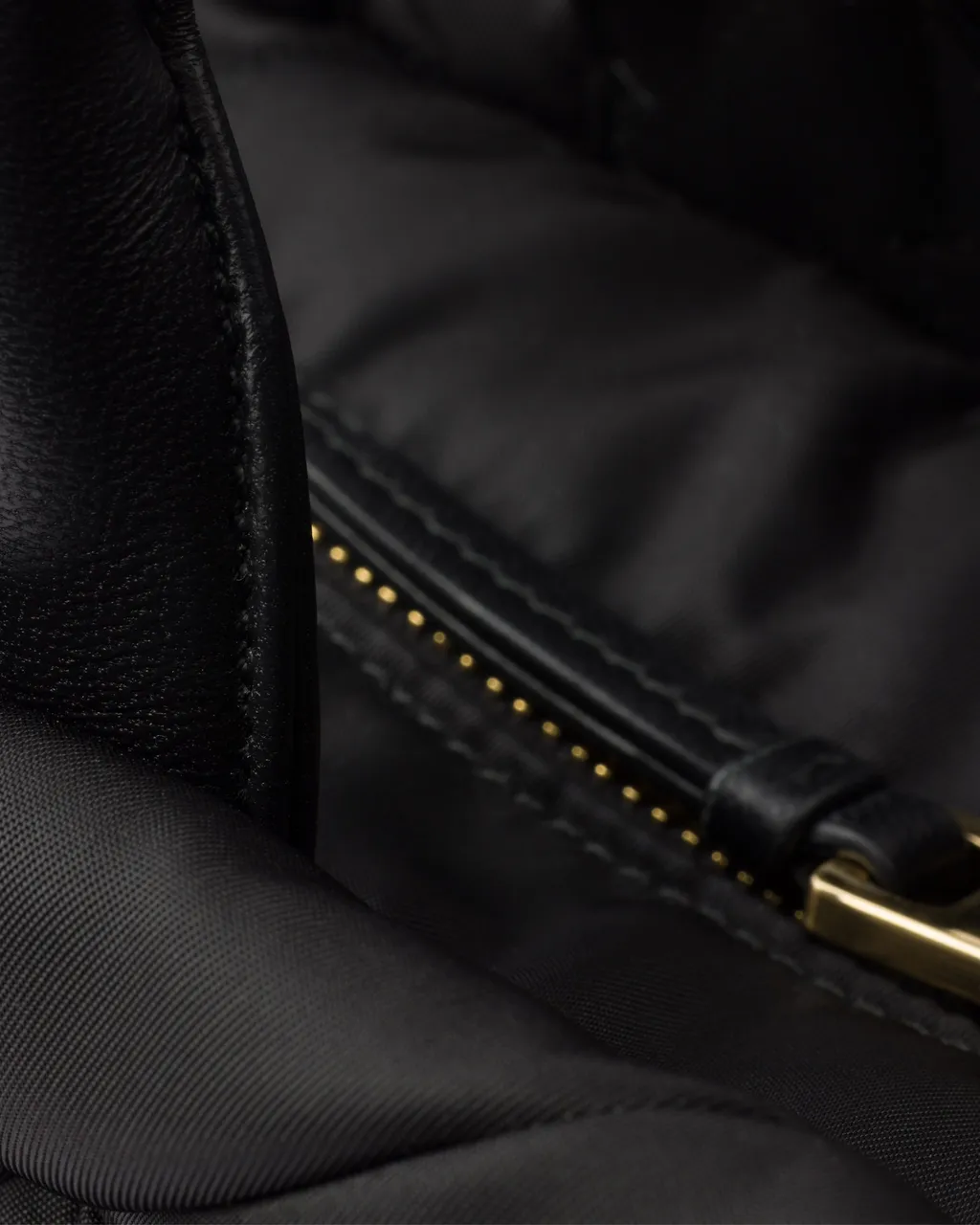 Medium Padded Re-Nylon And Leather Tote Bag
