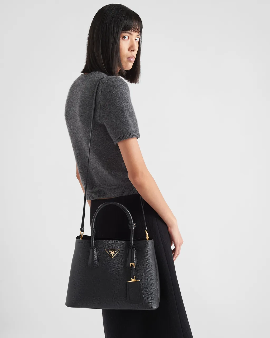 Medium Prada Double Saffiano Leather Bag