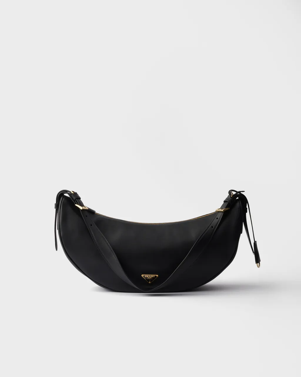 Prada Demi-Lune Large Leather Shoulder Bag