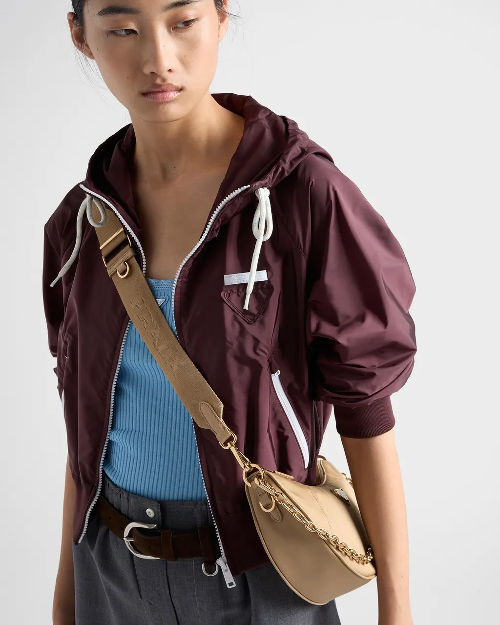 Prada Demi-Lune Re-Nylon Shoulder Bag