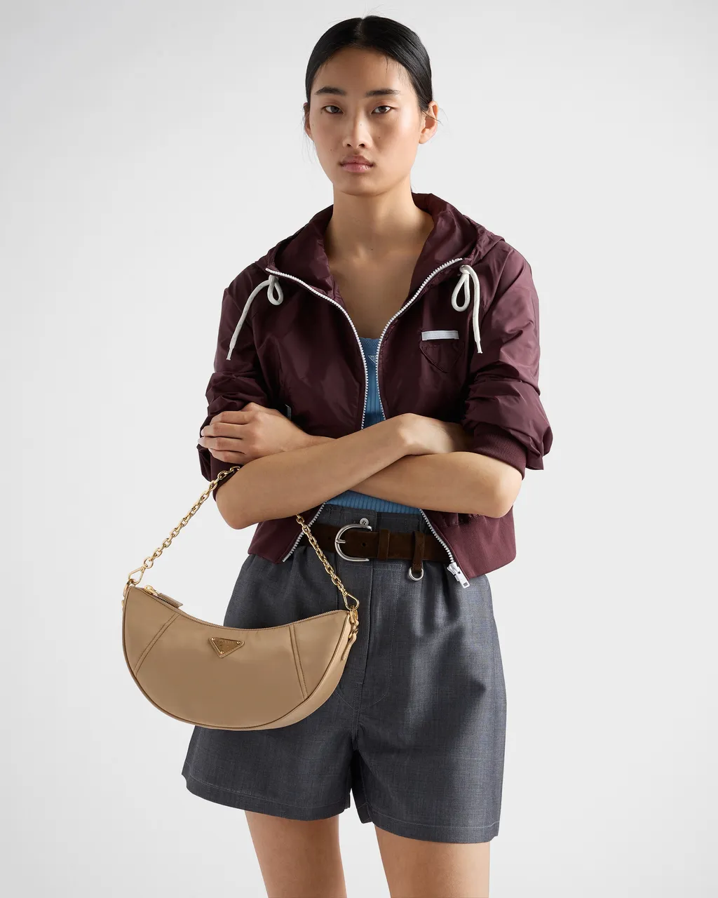Prada Demi-Lune Re-Nylon Shoulder Bag