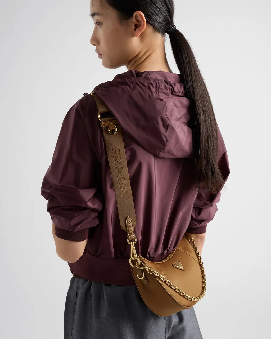 Prada Demi-Lune Re-Nylon Shoulder Bag