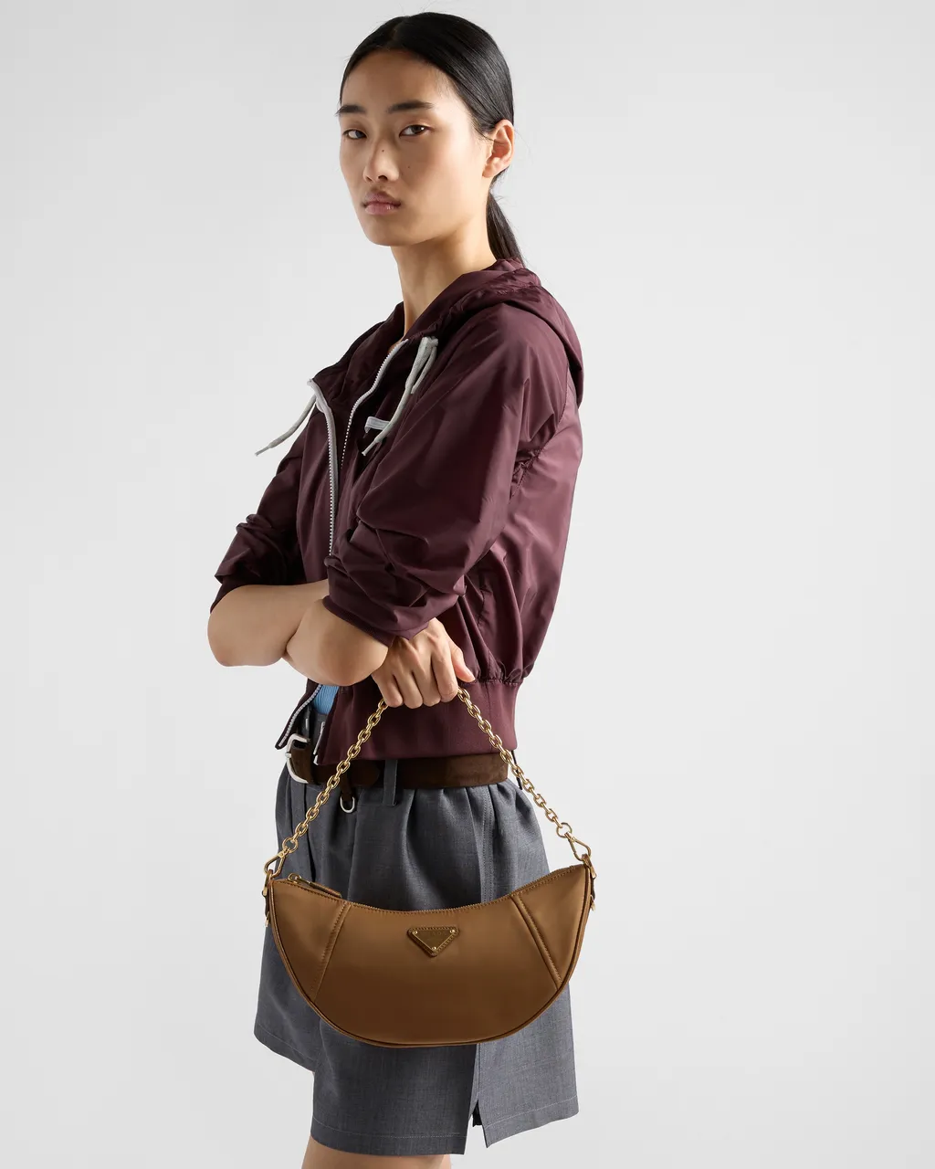 Prada Demi-Lune Re-Nylon Shoulder Bag