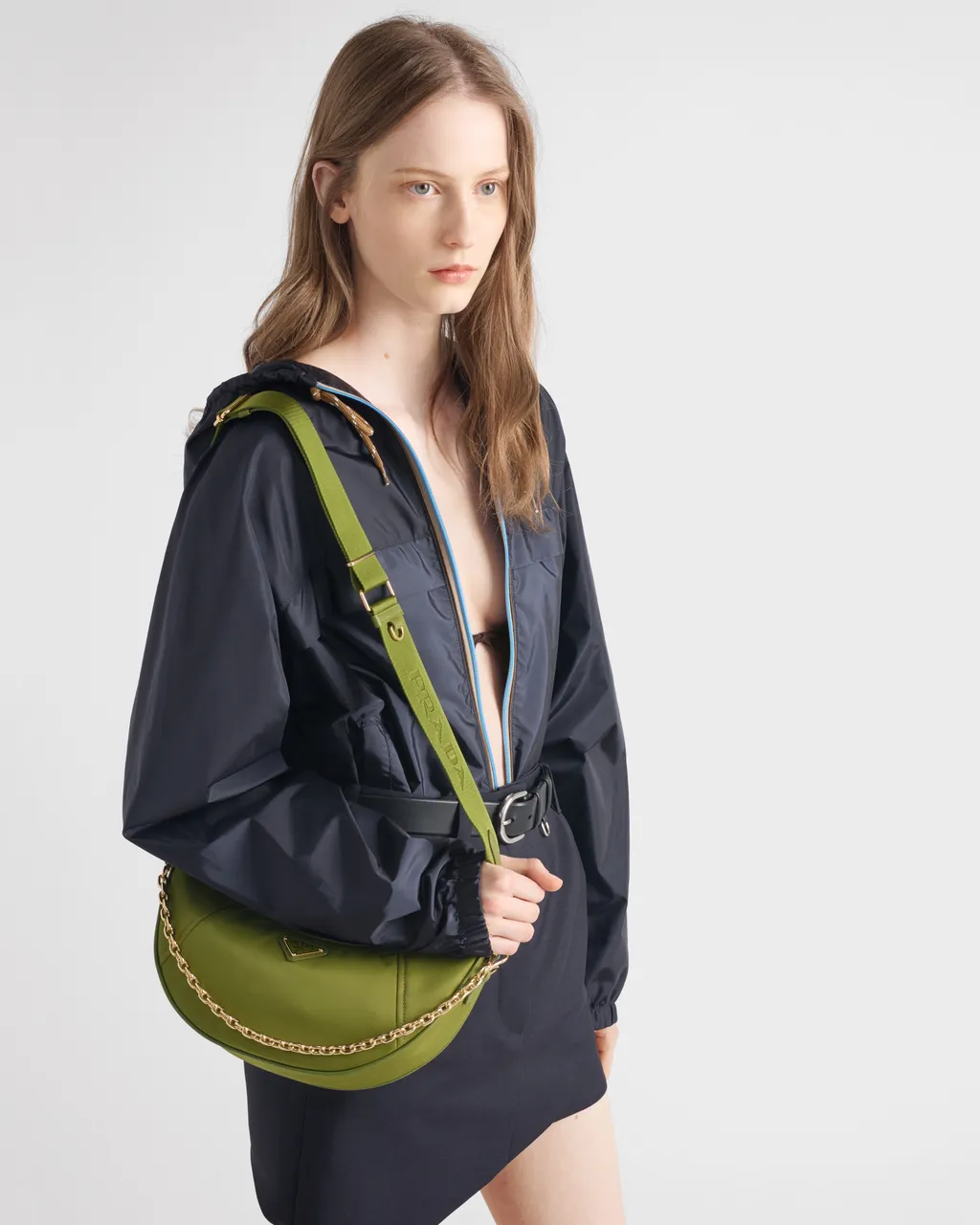 Prada Demi-Lune Re-Nylon Shoulder Bag