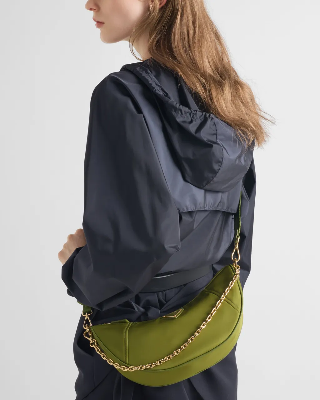 Prada Demi-Lune Re-Nylon Shoulder Bag