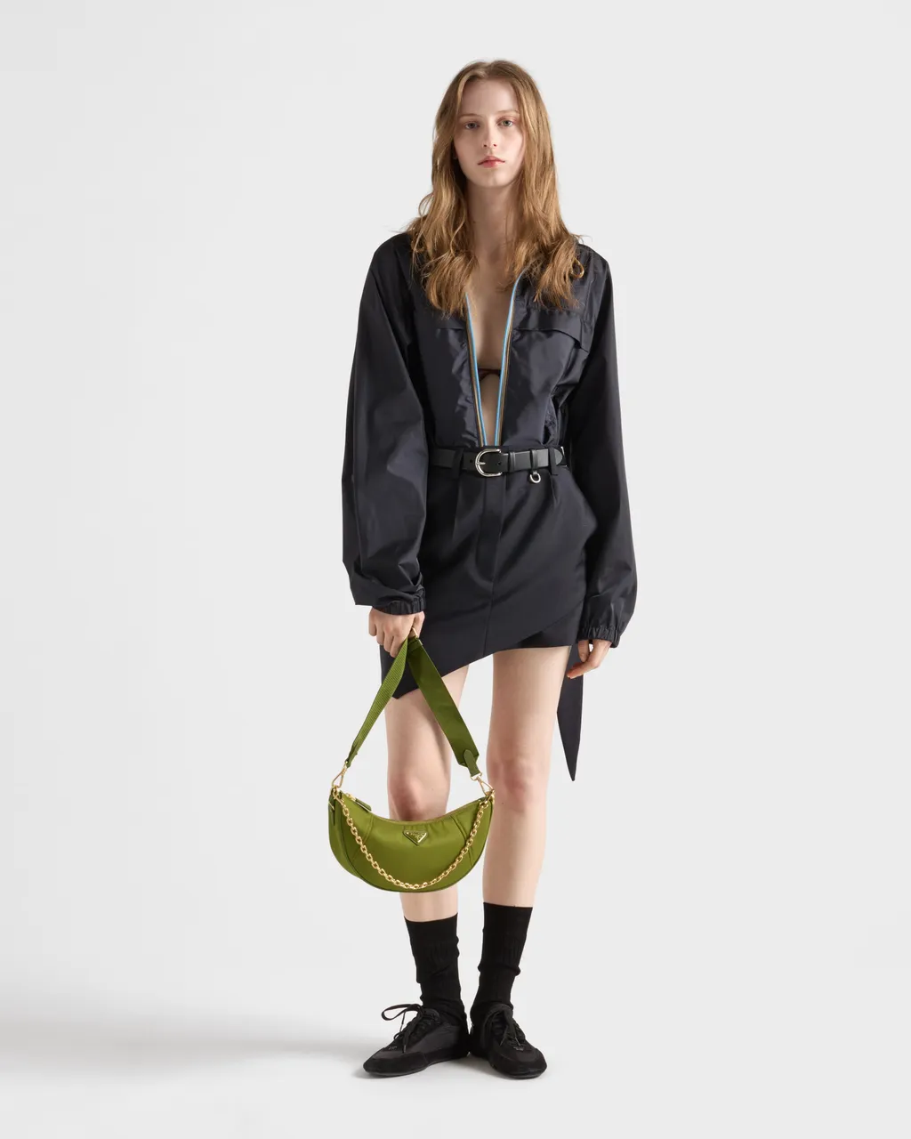 Prada Demi-Lune Re-Nylon Shoulder Bag