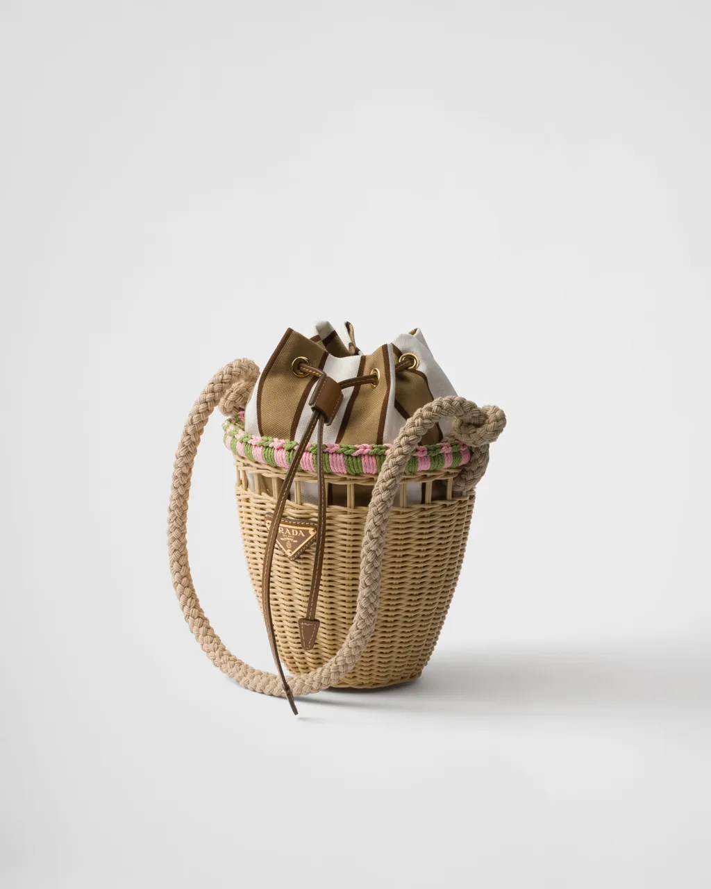 Wicker Mini Bucket Bag