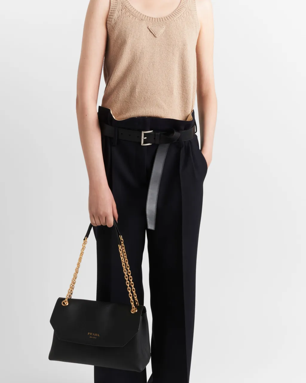 Prada Doux Medium Leather Shoulder Bag