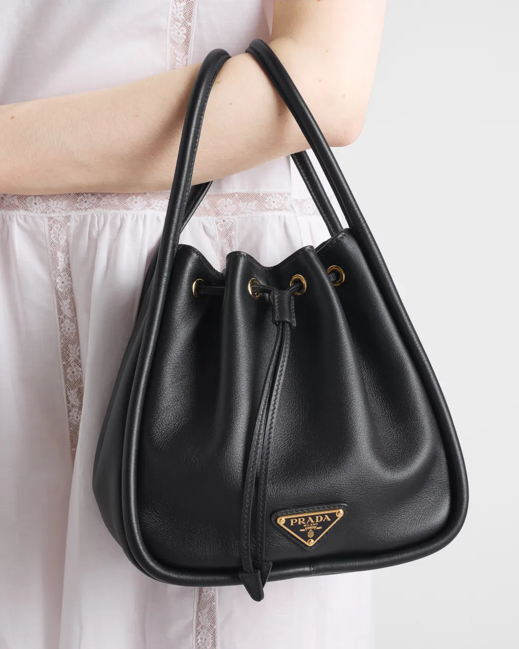 Prada Darling Leather Mini Bucket Bag