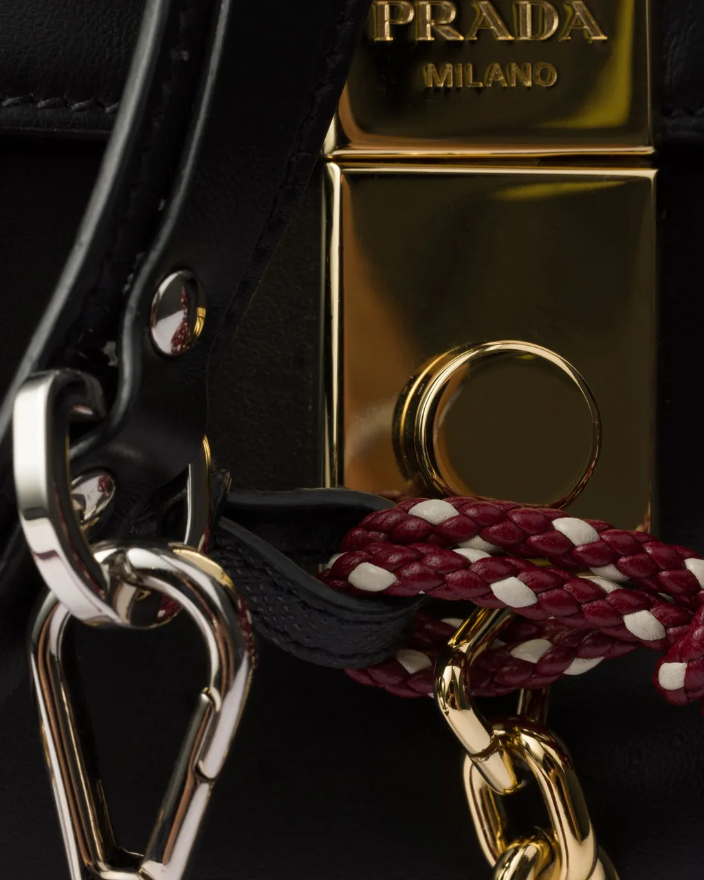 Prada Soft Sound Large Leather Shoulder Bag With Charms