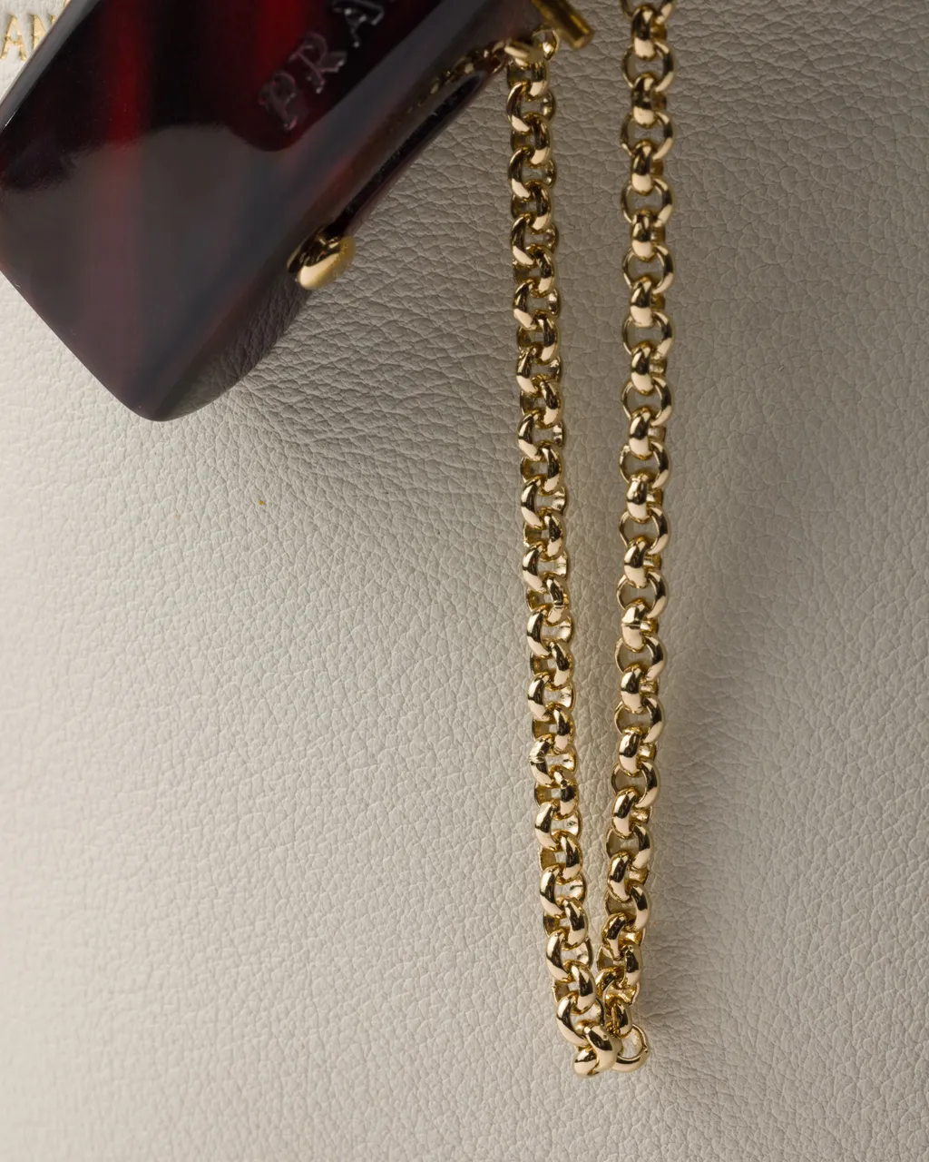 Prada Buckle Leather Bucket Bag With Jeweled Belt