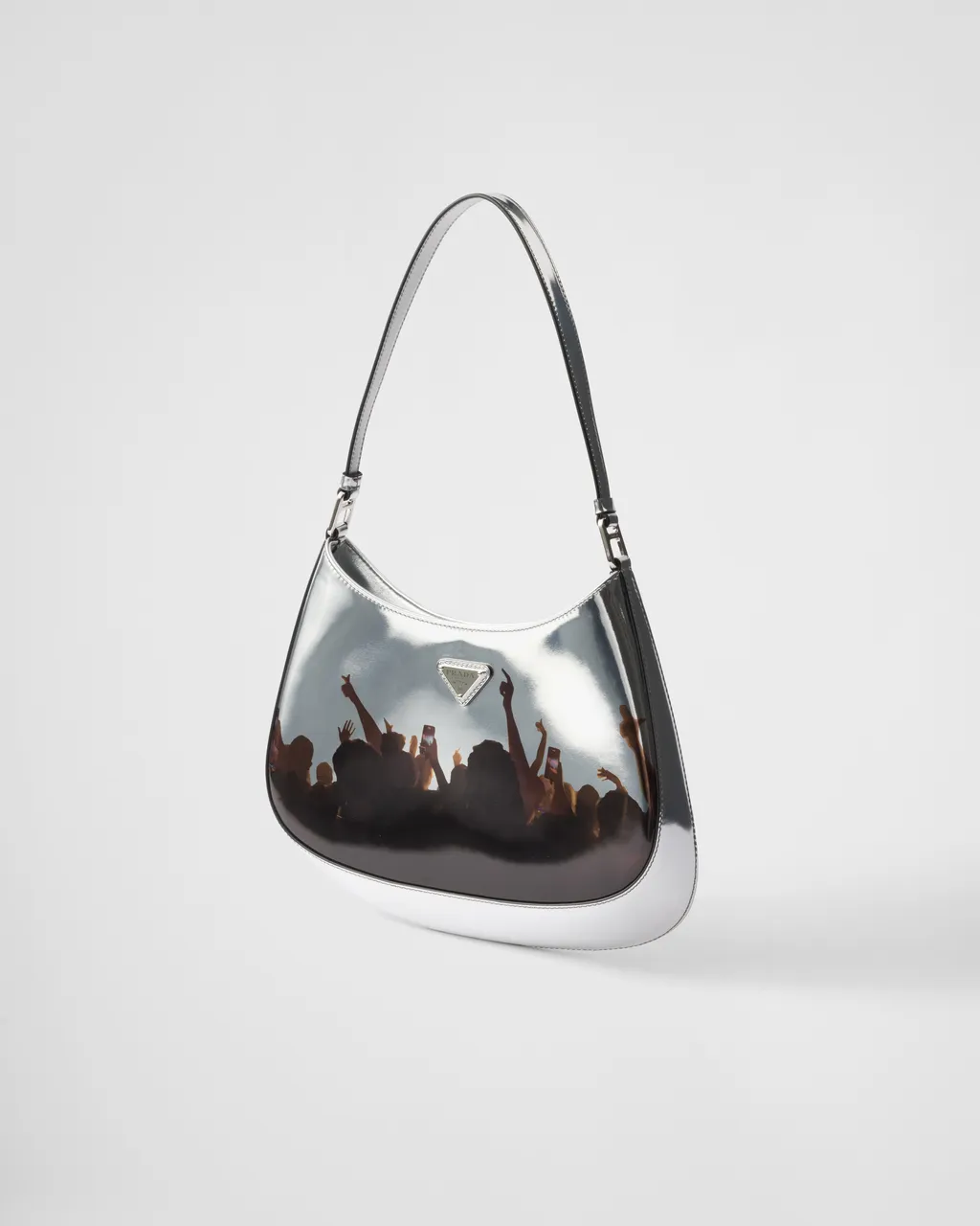 Prada Cleo Printed Brushed Leather Shoulder Bag