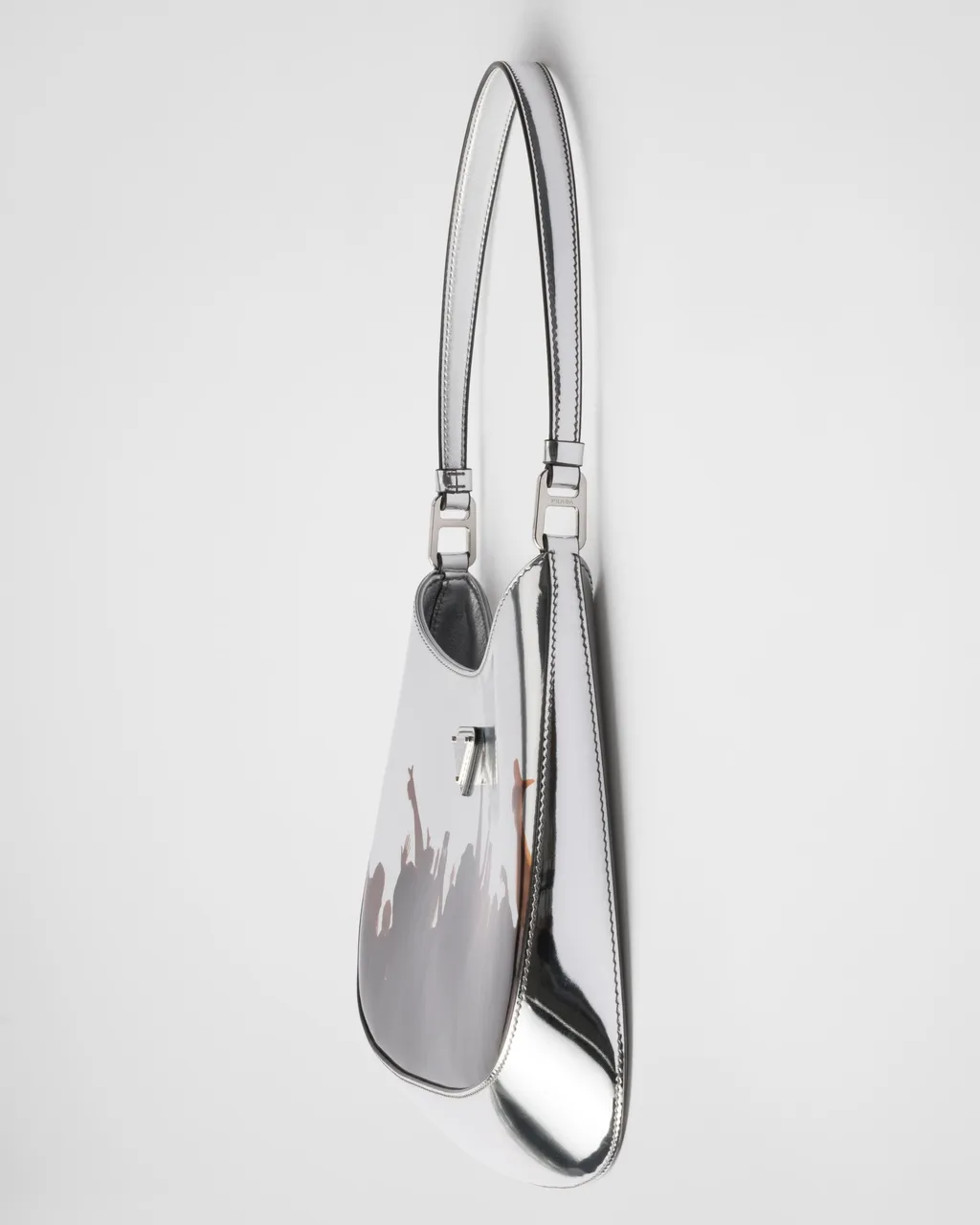 Prada Cleo Printed Brushed Leather Shoulder Bag