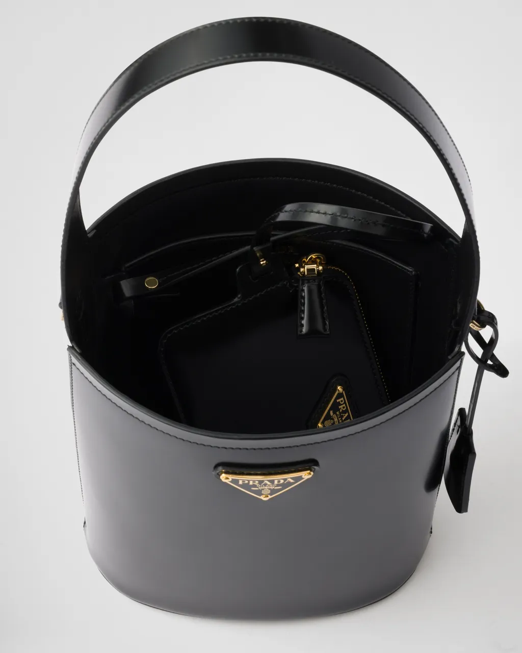 Brushed Leather Mini Bucket Bag