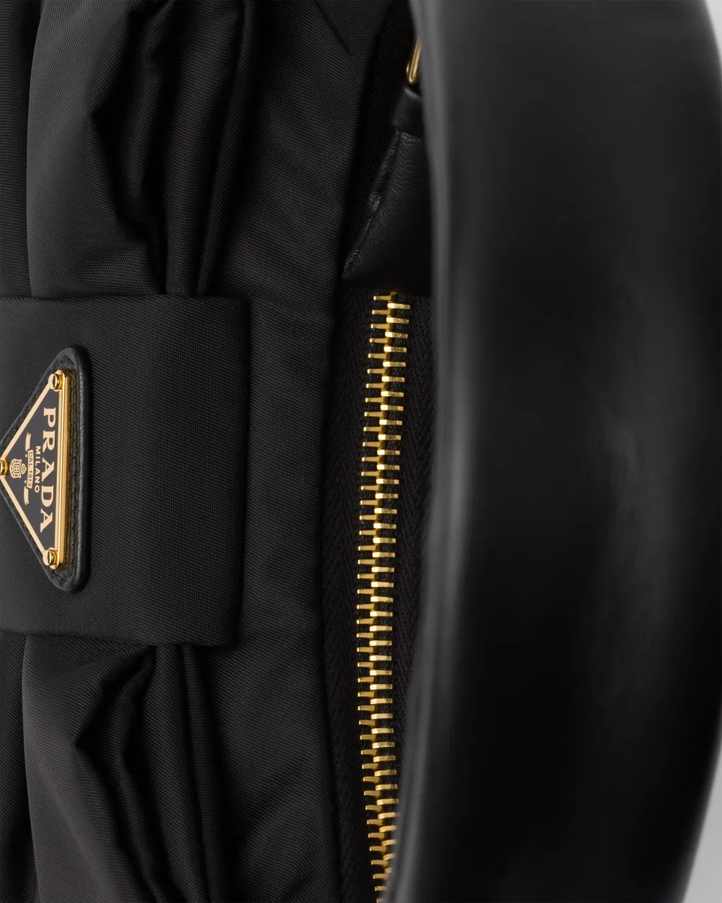 Re-Nylon And Nappa Leather Mini-Bag With Bow
