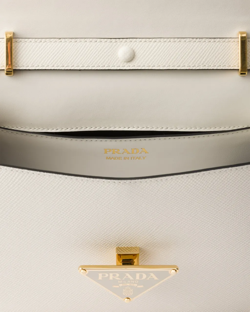 Saffiano Leather Flap Shoulder Bag