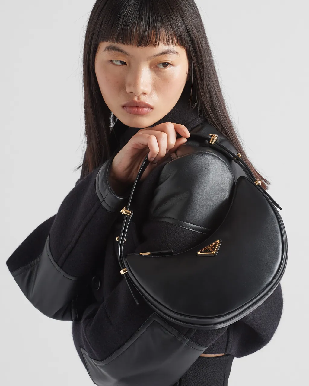 Prada Arqué Small Leather Shoulder Bag