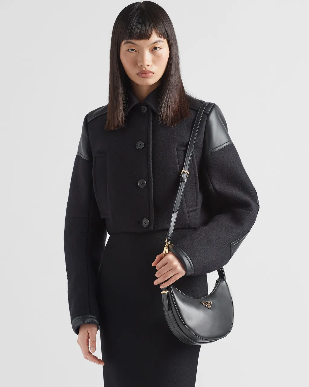 Prada Arqué Small Leather Shoulder Bag