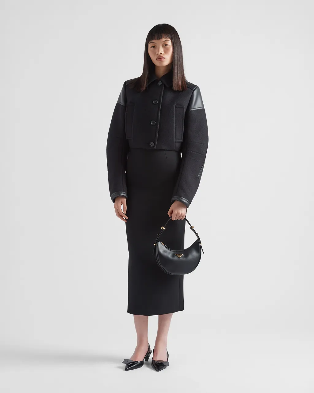 Prada Arqué Small Leather Shoulder Bag