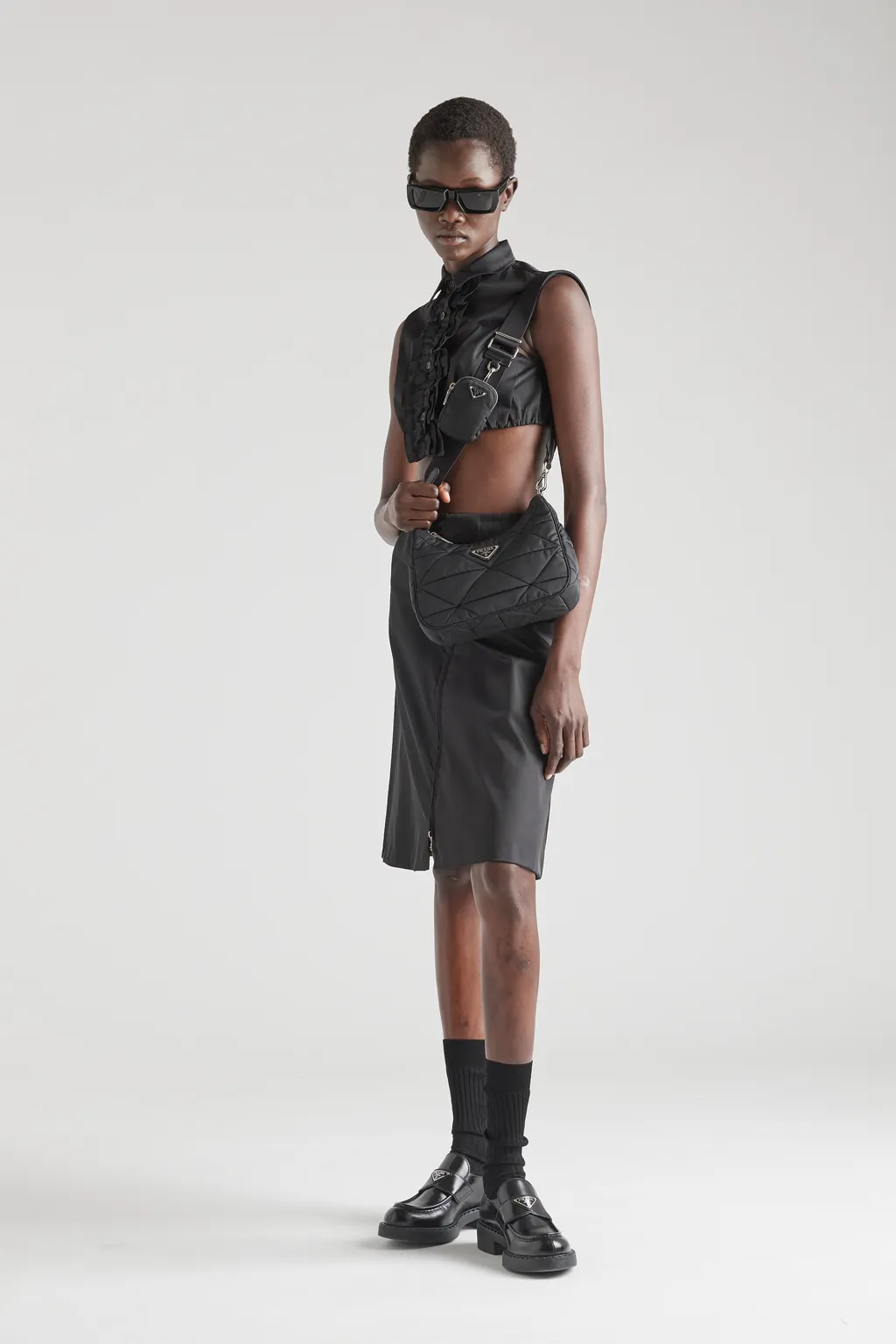 Padded Re-Nylon Shoulder Bag