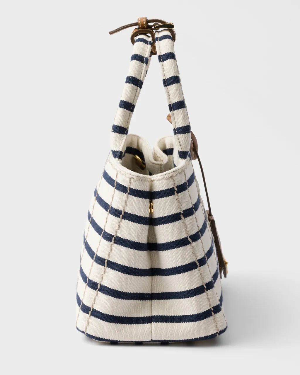 Prada JardiniÈRe Striped Cotton Canvas Mini-Bag