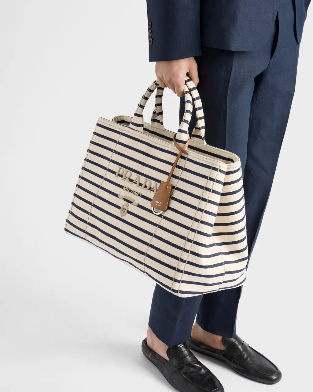 Striped Canvas Tote Bag