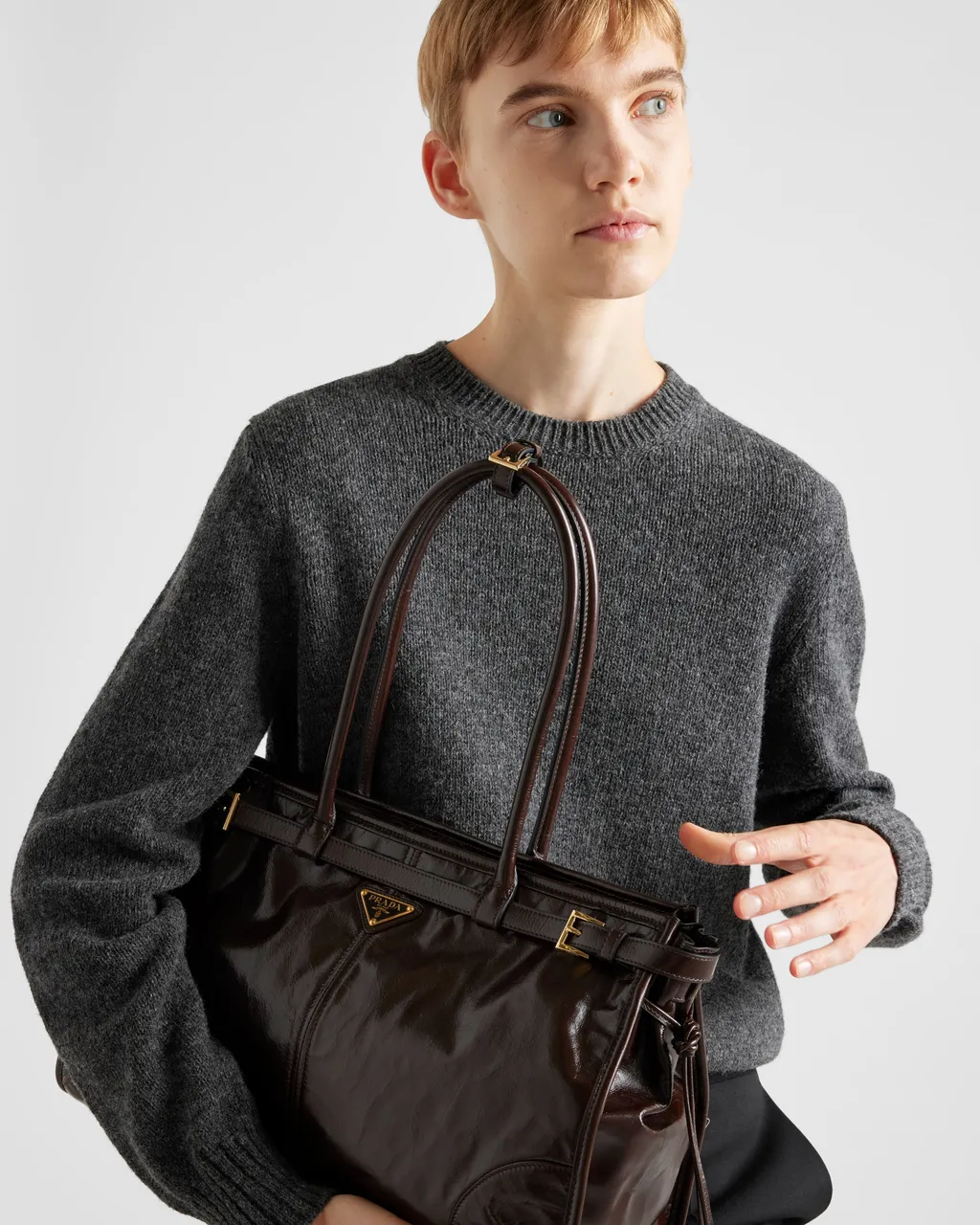 Prada Bonnie Large Leather Handbag