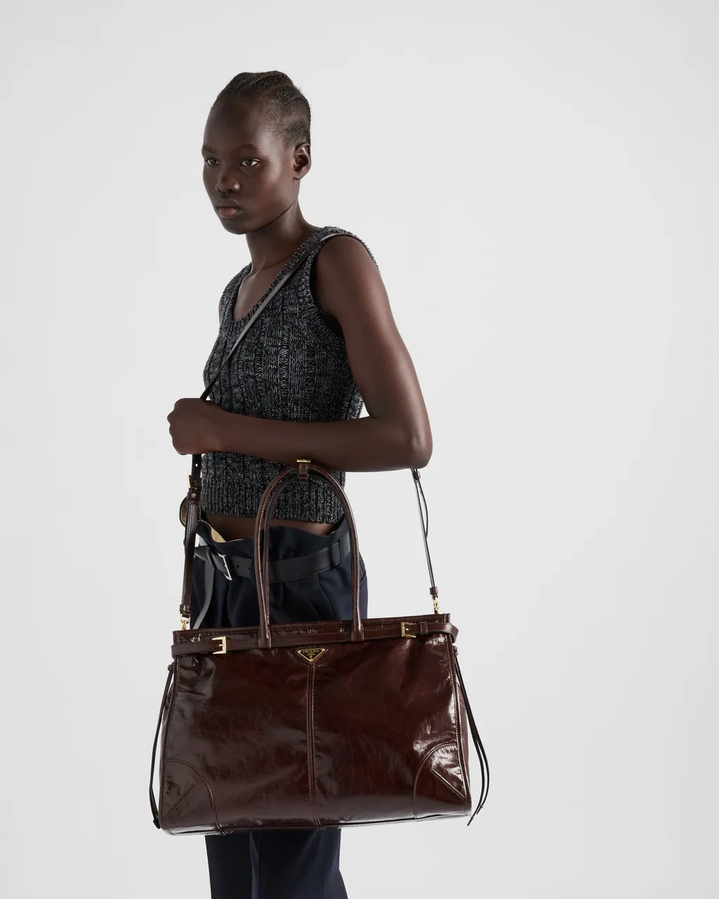 Prada Bonnie Extra Large Leather Handbag