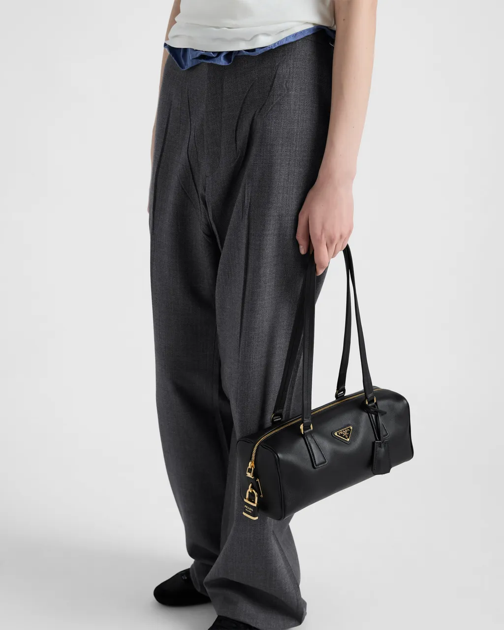 Medium Leather Top-Handle Bag With Padlock