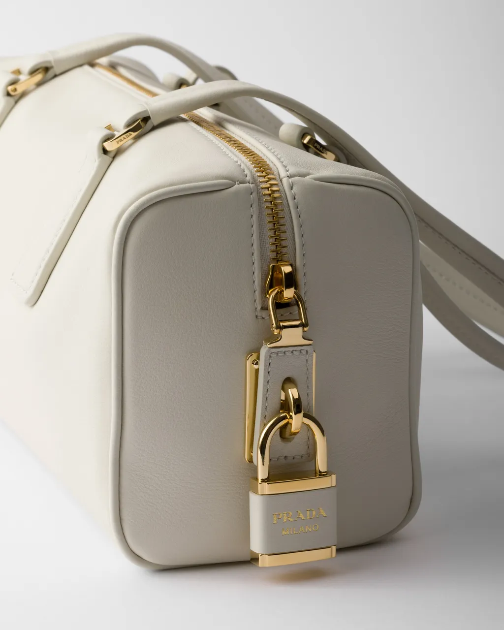 Medium Leather Top-Handle Bag With Padlock