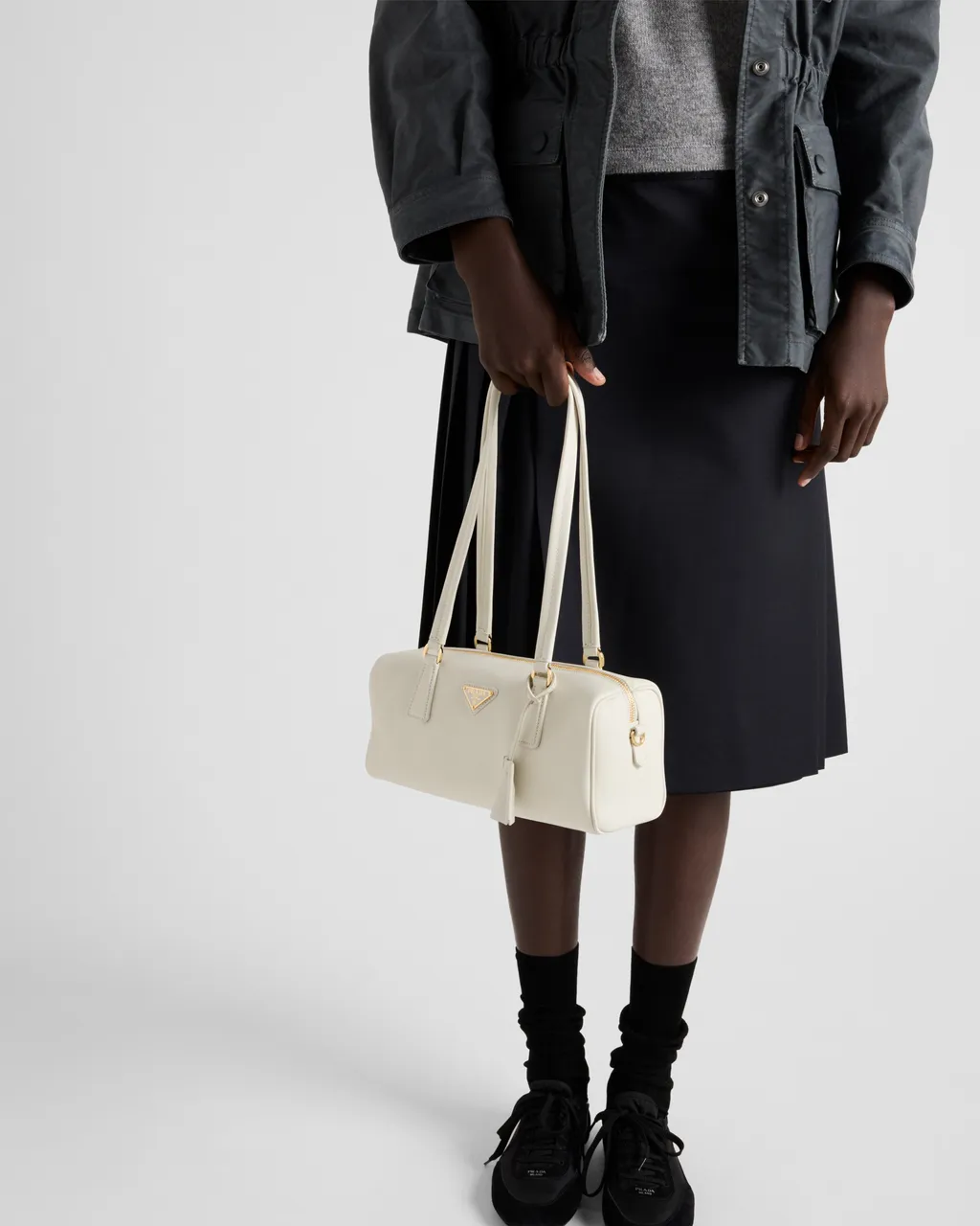Medium Leather Top-Handle Bag With Padlock