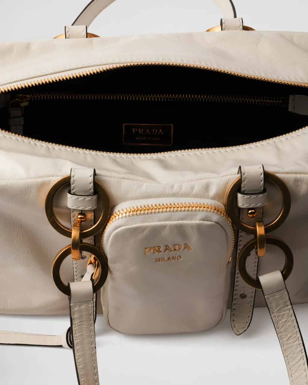 Prada Dangle Medium Leather Top-Handle Bag