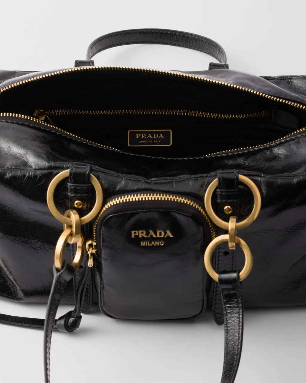Prada Dangle Medium Leather Top-Handle Bag