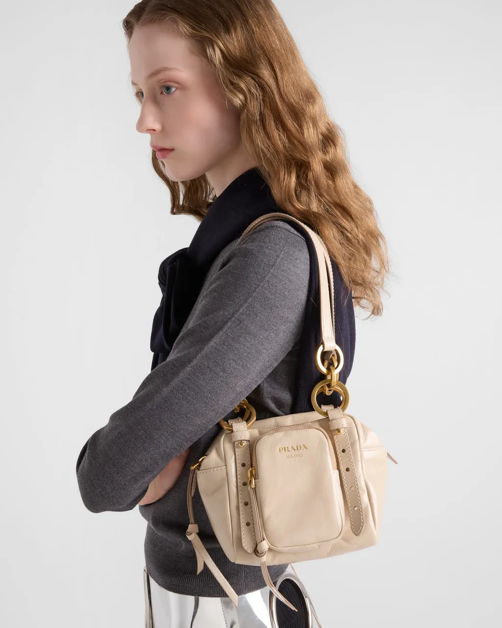 Prada Dangle Leather Top-Handle Mini-Bag