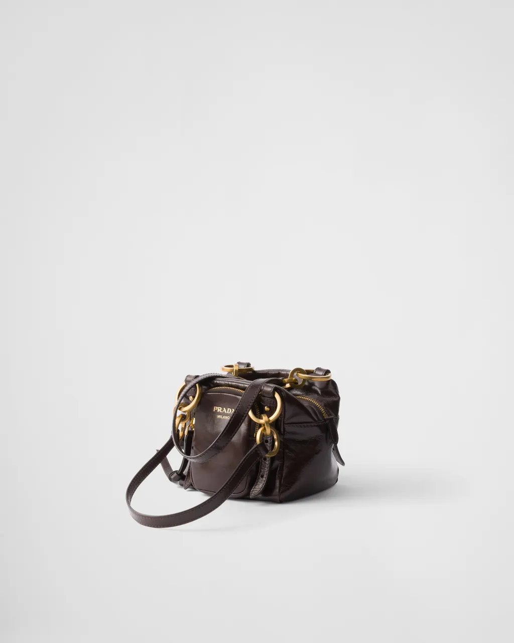 Prada Dangle Leather Top-Handle Mini-Bag
