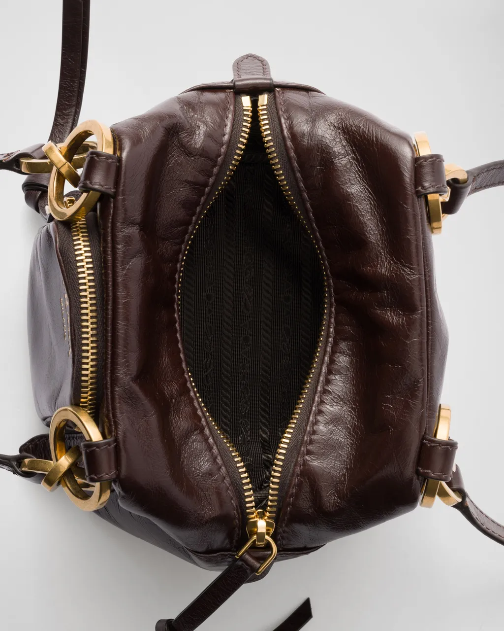 Prada Dangle Leather Top-Handle Mini-Bag