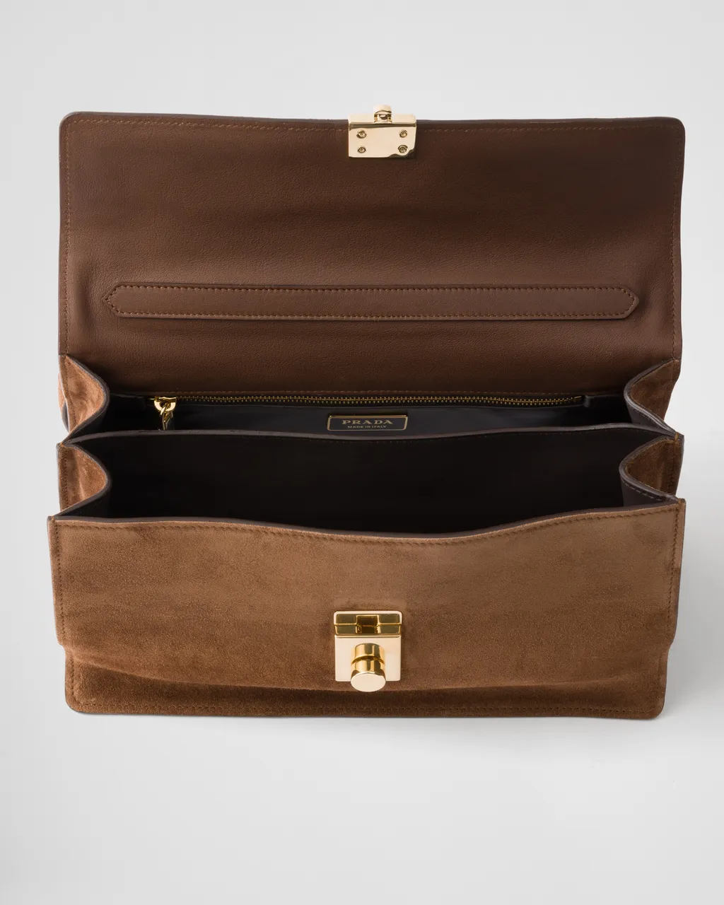 Prada Soft Sound Medium Suede Shoulder Bag