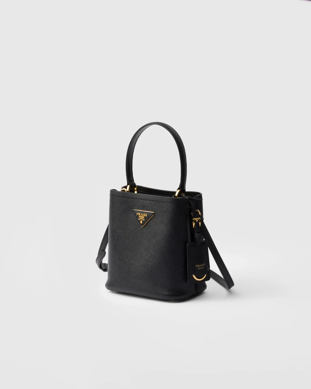 Small Saffiano Leather Prada Panier Bag