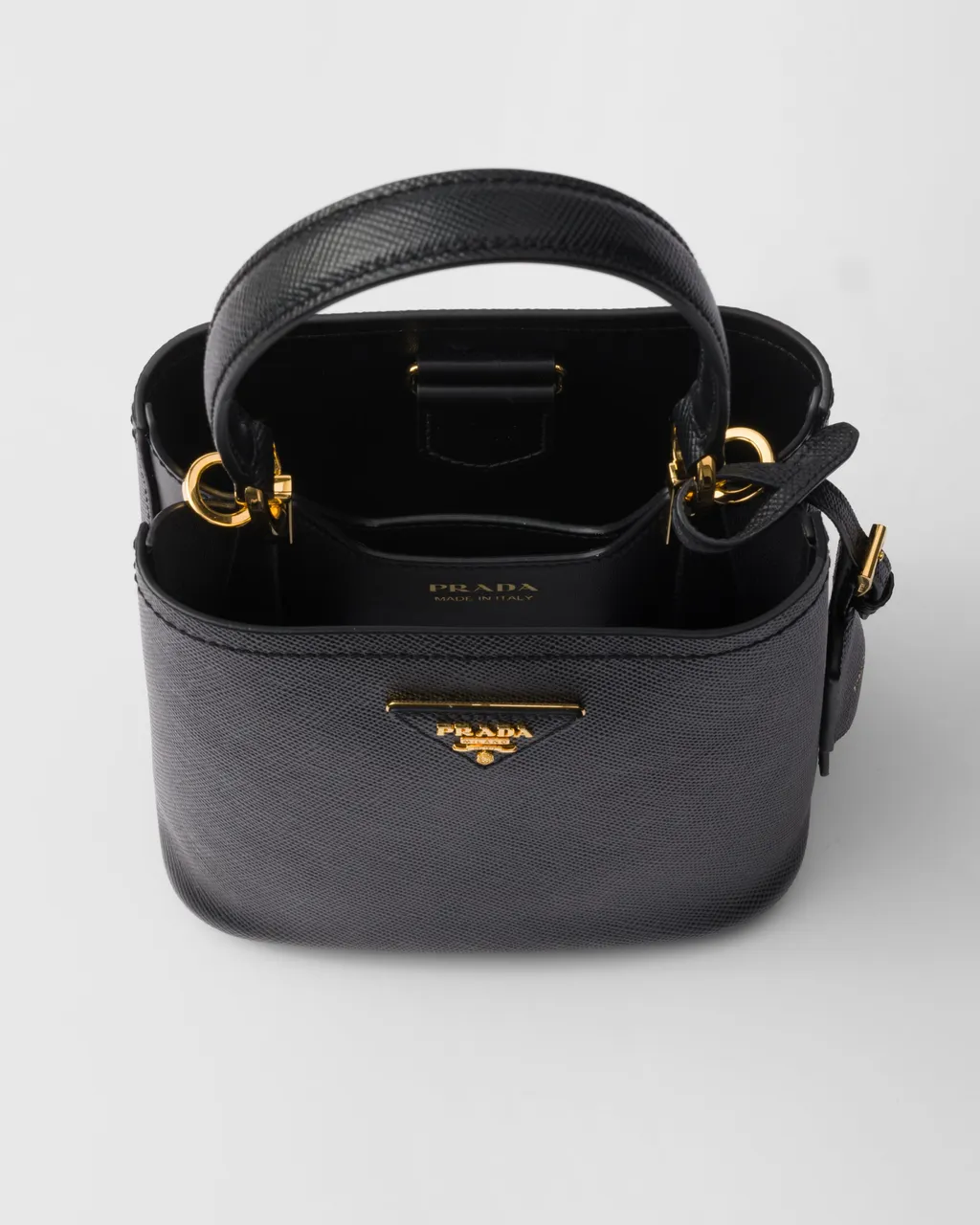Small Saffiano Leather Prada Panier Bag