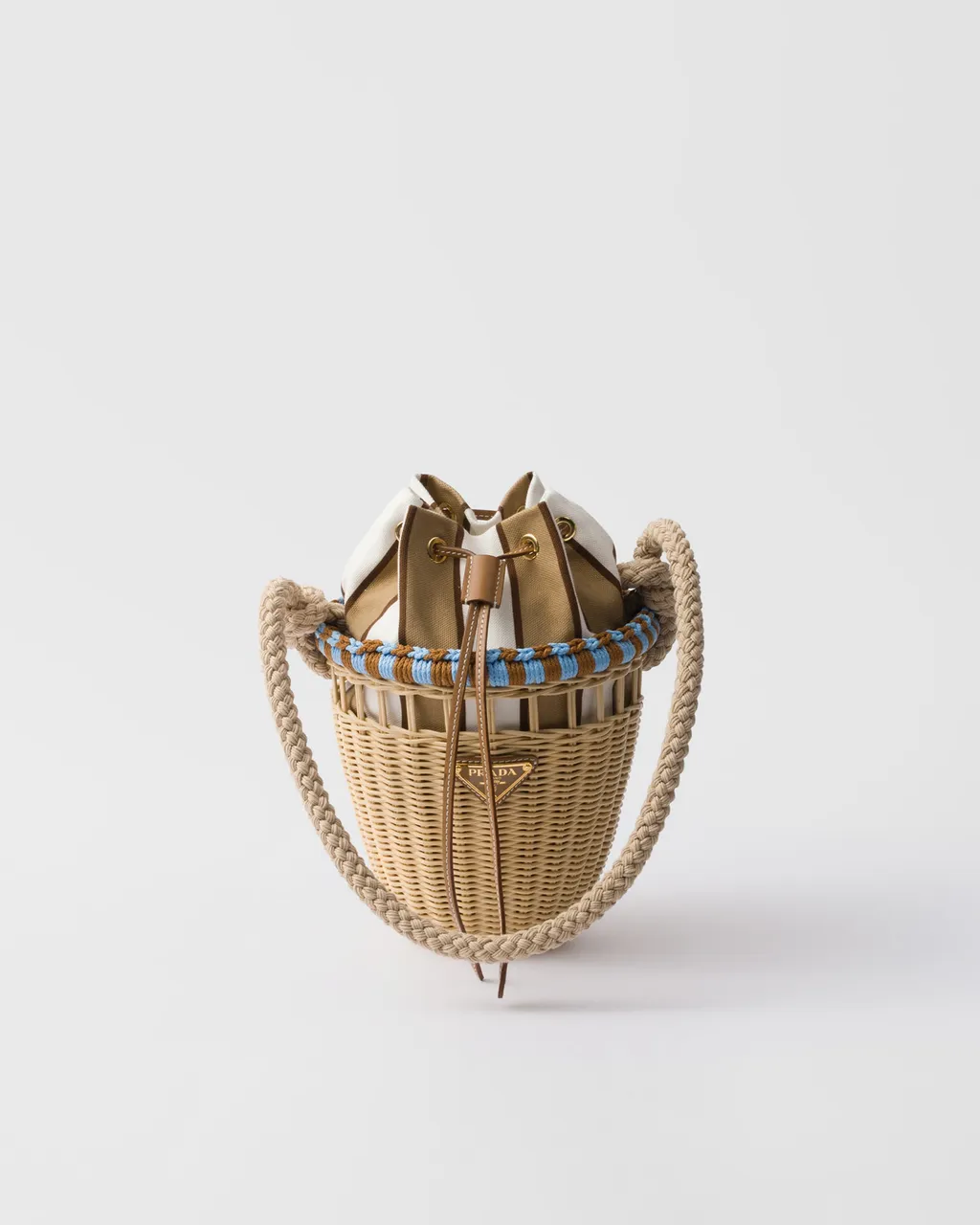 Wicker Mini Bucket Bag