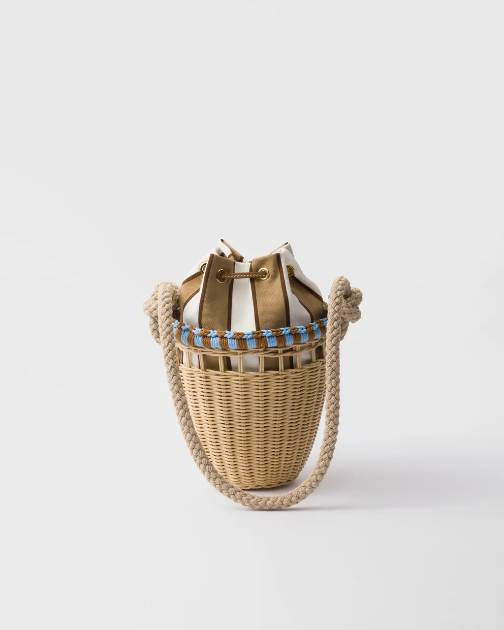 Wicker Mini Bucket Bag