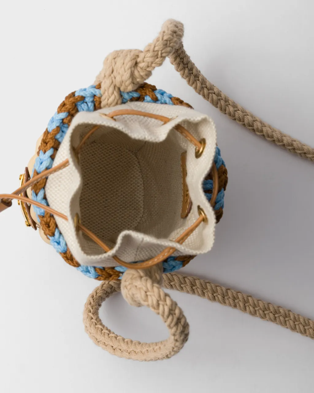 Wicker And Linen-Blend Mini-Bag