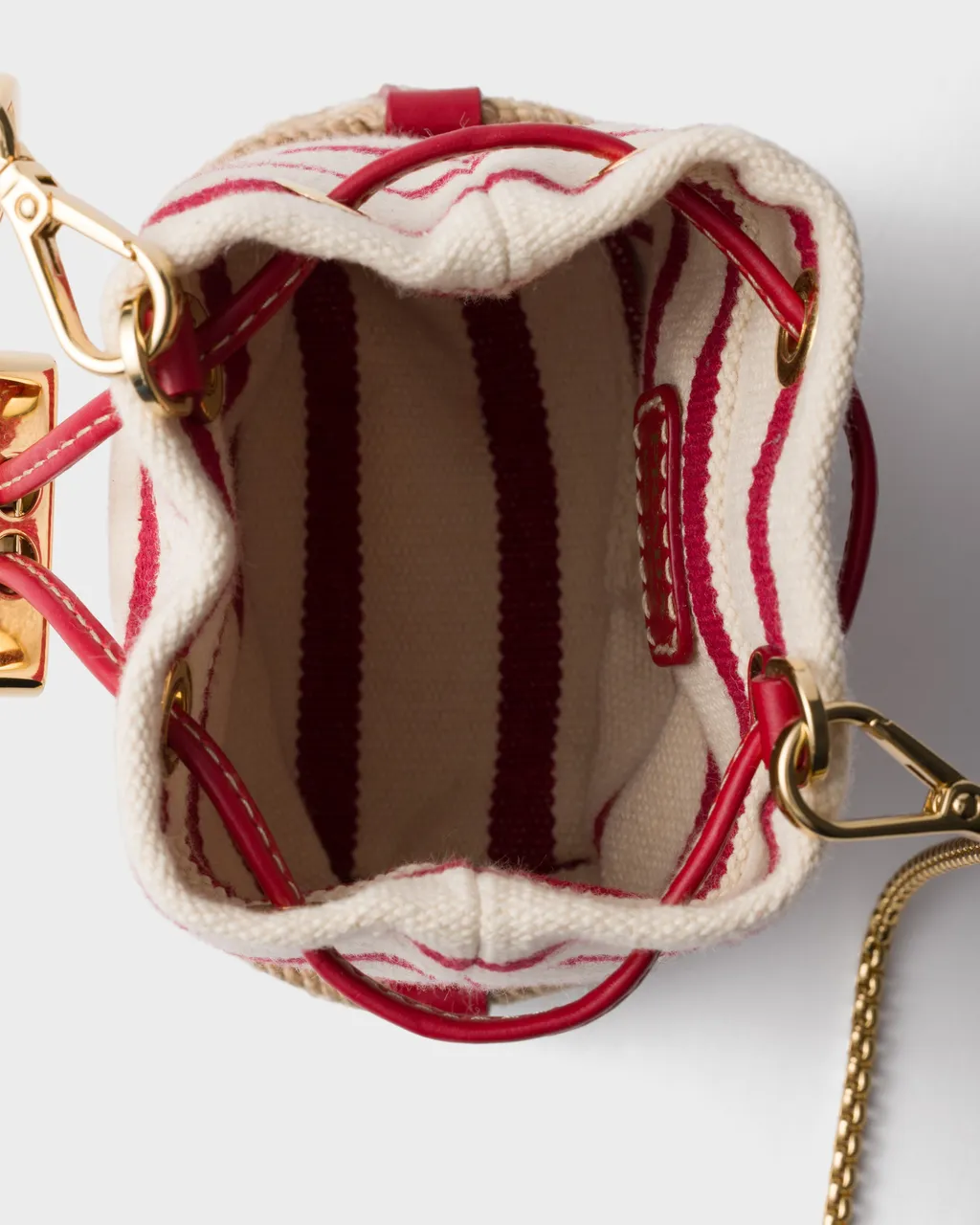 Striped Fabric Mini-Pouch